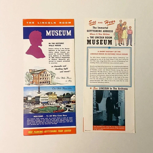 Vintage  The Lincoln Room Museum Pennsylvania Brochures Pamphlets - Picture 2 of 7